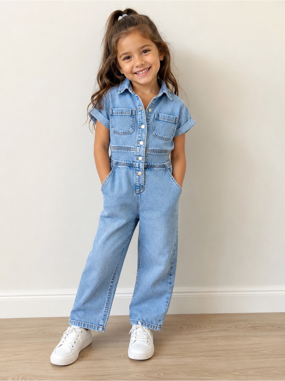 Abercrombie Kids Denim Jumpsuit – Size 5/6 Gilt
